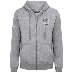 San Diego Padres Levelwear Podium Banner Arch Full-Zip Hoodie Heather Gray