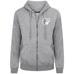 Baltimore Orioles Levelwear Podium Banner Arch Full-Zip Hoodie Heather Gray