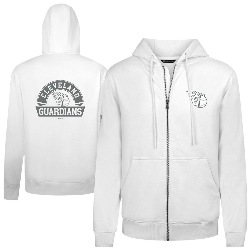 Cleveland Guardians Levelwear Podium Banner Arch Full-Zip Hoodie White