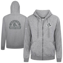 Boston Red Sox Levelwear Podium Banner Arch Full-Zip Hoodie Heather Gray