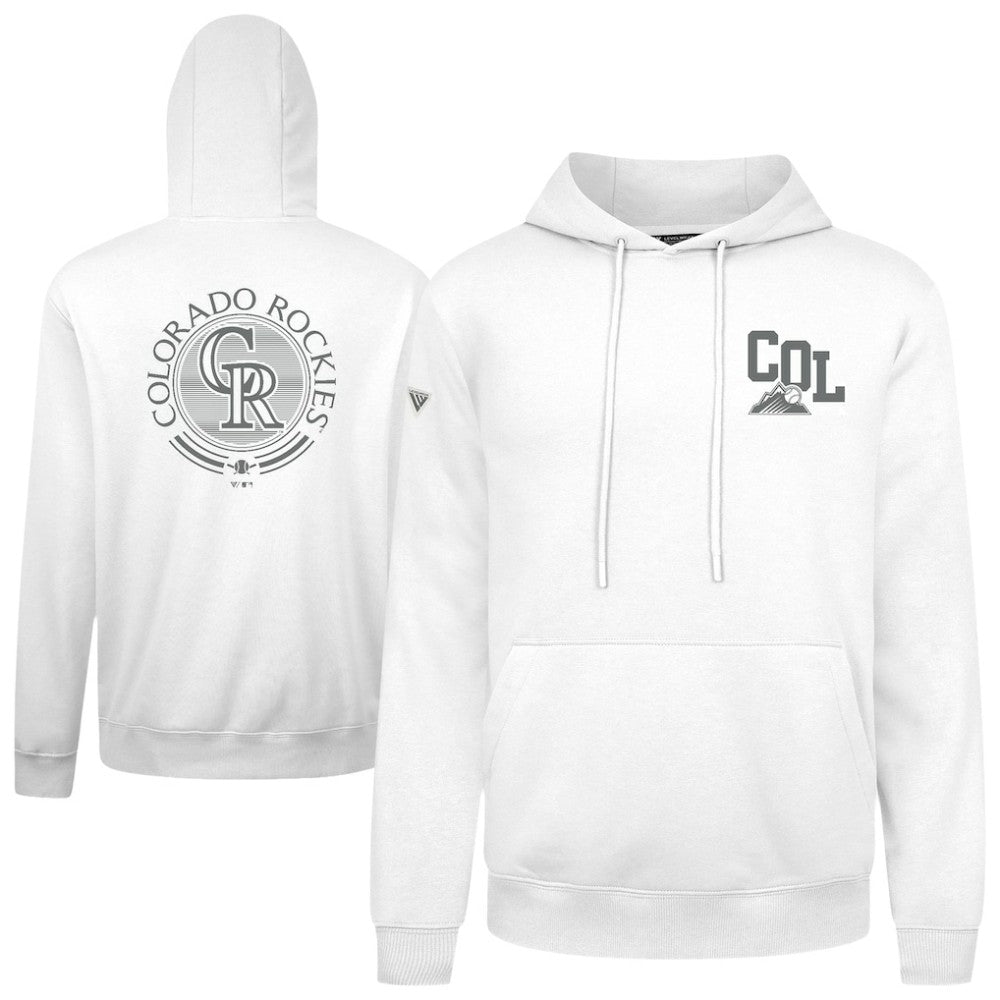 Colorado Rockies Levelwear Podium Valiant Hoodie White