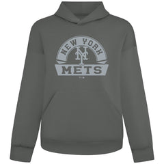 New York Mets Levelwear Luxe Signature Banner Arch Tri-Blend Hoodie Gray