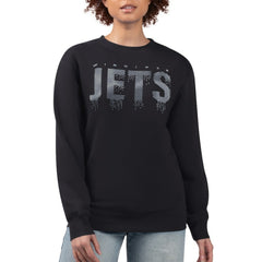 Winnipeg Jets G-III 4Her by Carl Banks Women's Metallic Drop Printed Fleece Sweatshirt Black