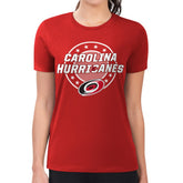 Carolina Hurricanes G-III 4Her by Carl Banks Women's Super-Slim Lightweight Pinstripe Circle Graphic T-Shirt Red