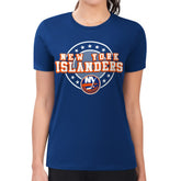 New York Islanders G-III 4Her by Carl Banks Women's Super-Slim Lightweight Pinstripe Circle Graphic T-Shirt Royal