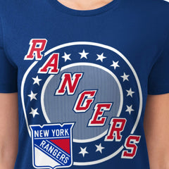 New York Rangers G-III 4Her by Carl Banks Women's Super-Slim Lightweight Pinstripe Circle Graphic T-Shirt Royal