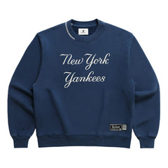 New York Yankees Madhappy Unisex Script Fleece Sweatshirt Blue