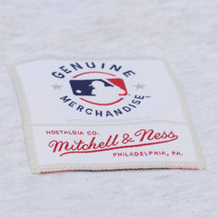 Atlanta Braves Women's Script Cropped Boxy T-Shirt Heather Gray | Mitchell & Ness