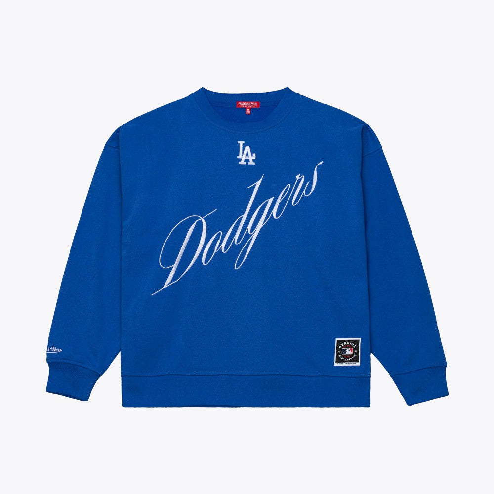 Los Angeles Dodgers Women's Script Sweatshirt Royal | Mitchell & Ness