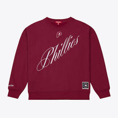 Philadelphia Phillies Women's Script Sweatshirt Burgundy | Mitchell & Ness