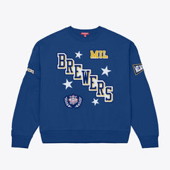Milwaukee Brewers Women's Pep Rally Sweatshirt Royal | Mitchell & Ness