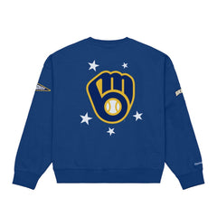 Milwaukee Brewers Women's Pep Rally Sweatshirt Royal | Mitchell & Ness