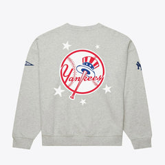 New York Yankees Women's Pep Rally Sweatshirt Heather Gray | Mitchell & Ness