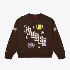 San Diego Padres Women's Pep Rally Sweatshirt Brown | Mitchell & Ness