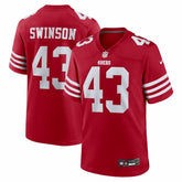 Messiah Swinson San Francisco 49ers Team Game Jersey - Scarlet