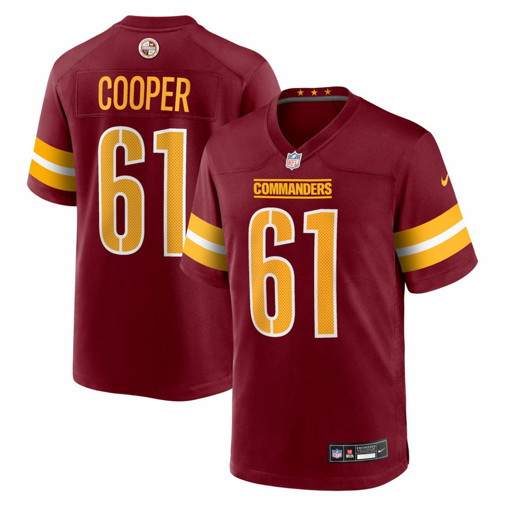 Tyler Cooper Washington Commanders Team Game Jersey - Burgundy