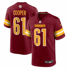 Tyler Cooper Washington Commanders Team Game Jersey - Burgundy