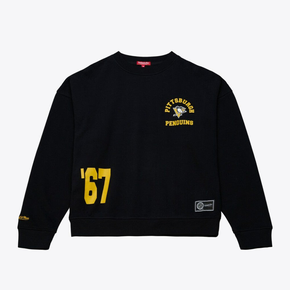 Pittsburgh Penguins Mitchell & Ness Women's Crewneck Sweatshirt Black