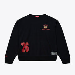 Chicago Blackhawks Mitchell & Ness Women's Crewneck Sweatshirt Black