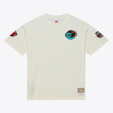 Memphis Grizzlies Hardwood Classics Chainstitch Premium T-Shirt Cream - Mitchell & Ness