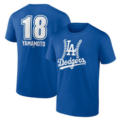 Yoshinobu Yamamoto Los Angeles Dodgers Fastball Player Name & Number T-Shirt Royal