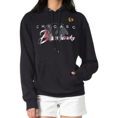 Chicago Blackhawks G-III 4Her by Carl Banks Shadow Logo Fleece Pullover Hoodie Black