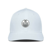 Edmonton Oilers Levelwear Rise Slate & Snow Structured Flex Hat White