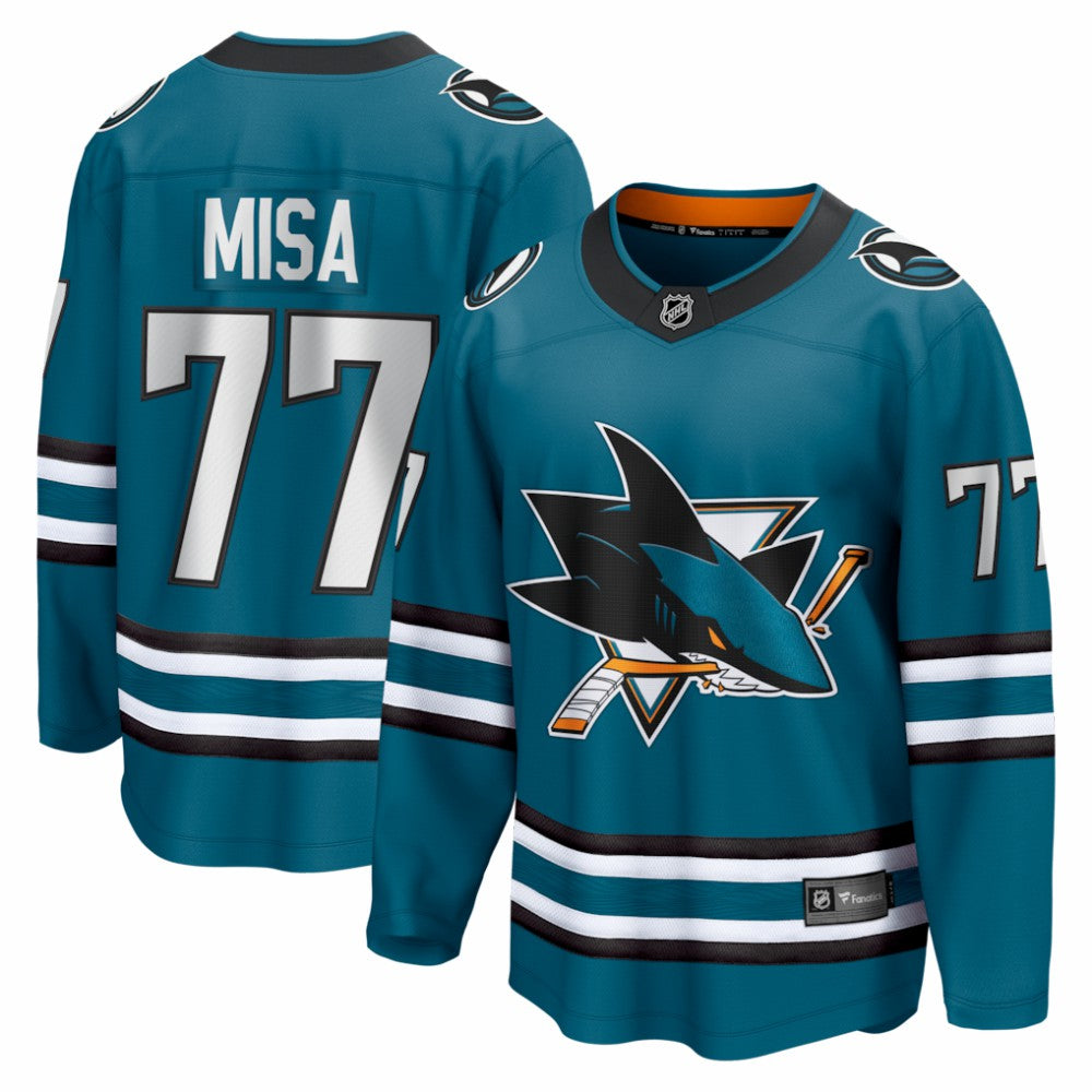 Michael Misa San Jose Sharks Fanatics Breakaway Jersey Teal