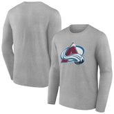 Colorado Avalanche Women's Primary Logo Long Sleeve V-Neck T-Shirt Gray