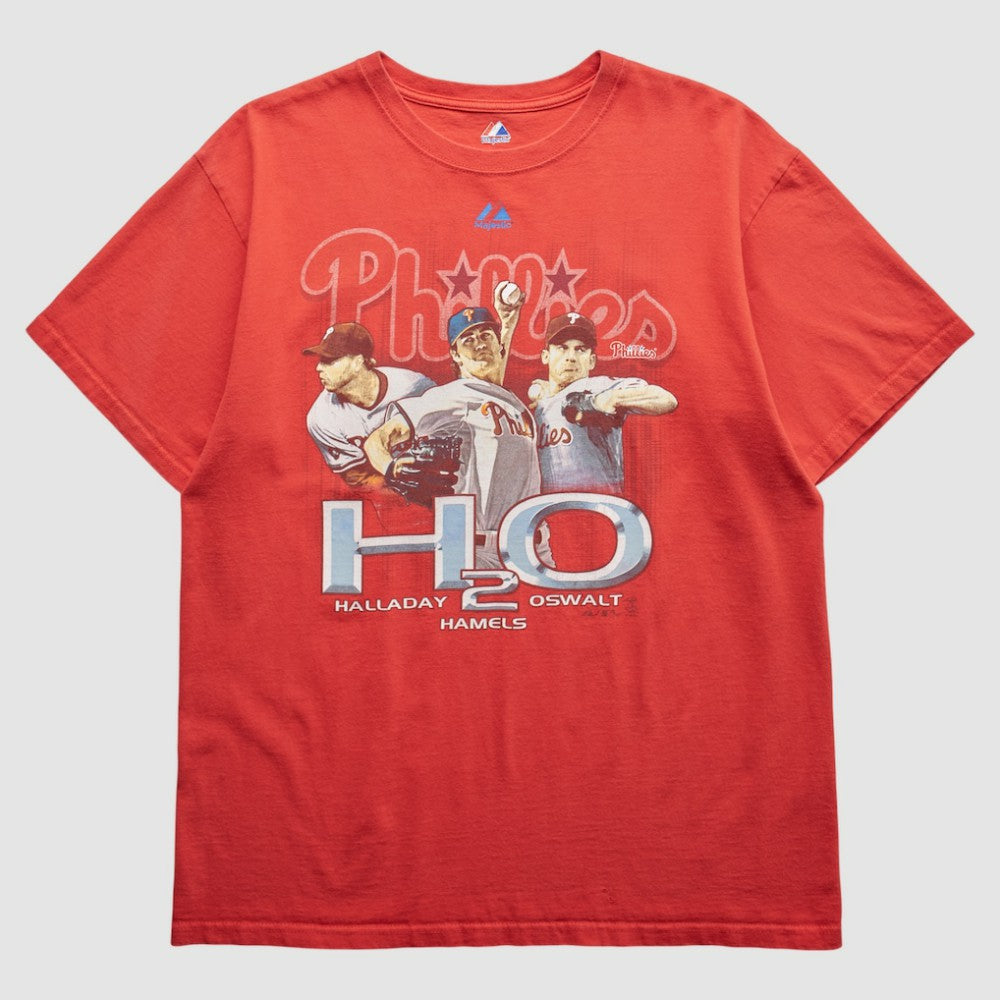 Philadelphia Phillies Majestic 2010 T-Shirt Red Vintage