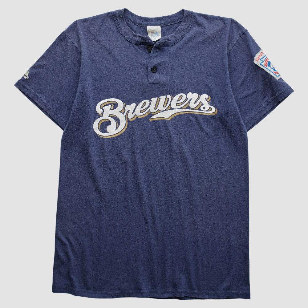 Milwaukee Brewers Majestic 2000s T-Shirt Navy Vintage