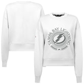 Tampa Bay Lightning Levelwear Women's Slate & Snow Sponge Tri-Blend Sweatshirt White
