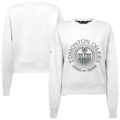 Edmonton Oilers Levelwear Women's Slate & Snow Sponge Tri-Blend Sweatshirt White
