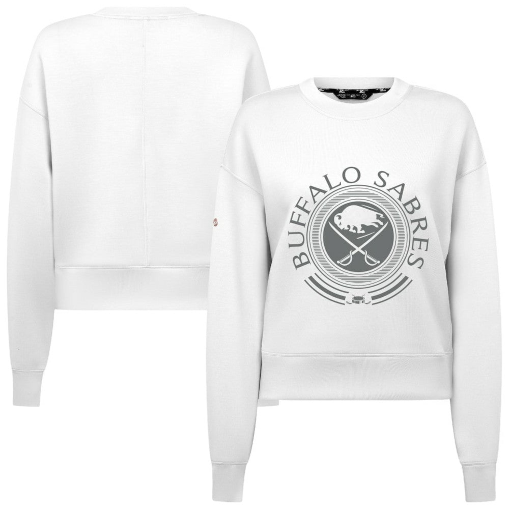 Buffalo Sabres Levelwear Women's Slate & Snow Sponge Tri-Blend Sweatshirt White