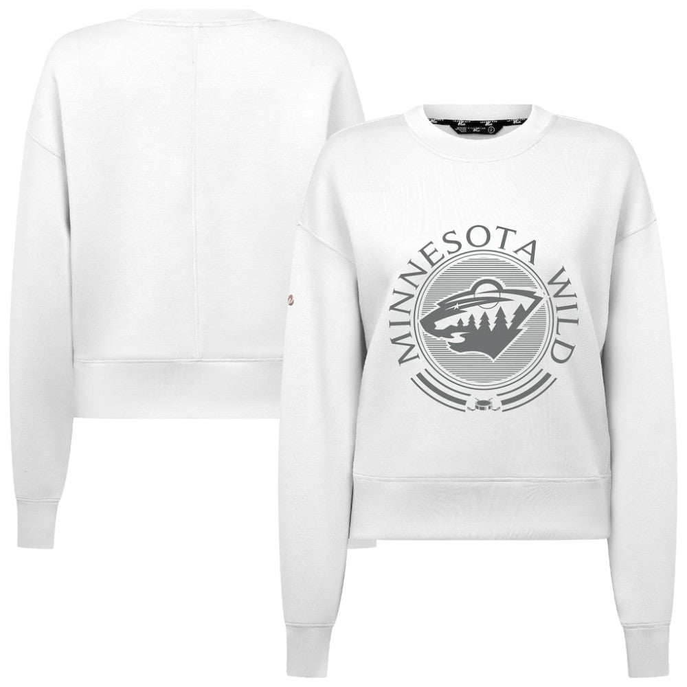 Minnesota Wild Levelwear Women's Slate & Snow Sponge Tri-Blend Sweatshirt White