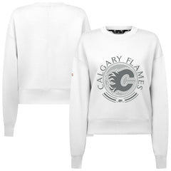Calgary Flames Levelwear Women's Slate & Snow Sponge Tri-Blend Sweatshirt White
