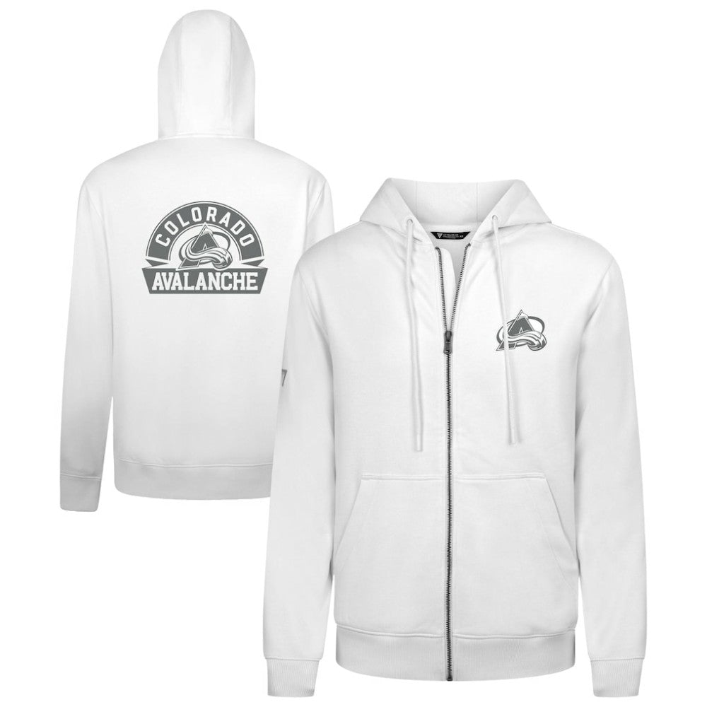 Colorado Avalanche Levelwear Podium Chenille Logo Full-Zip Hoodie White