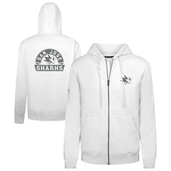 San Jose Sharks Levelwear Podium Chenille Logo Full-Zip Hoodie White