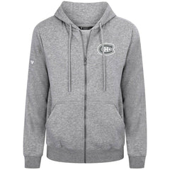 Montreal Canadiens Levelwear Podium Chenille Logo Full-Zip Hoodie Gray