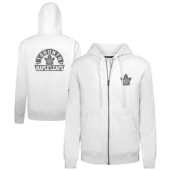 Toronto Maple Leafs Levelwear Podium Chenille Logo Full-Zip Hoodie White