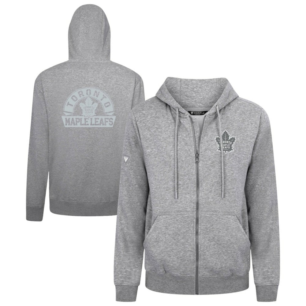 Toronto Maple Leafs Levelwear Podium Chenille Logo Full-Zip Hoodie Gray