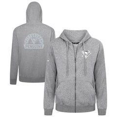 Pittsburgh Penguins Levelwear Podium Chenille Logo Full-Zip Hoodie Gray