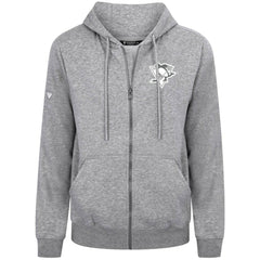 Pittsburgh Penguins Levelwear Podium Chenille Logo Full-Zip Hoodie Gray
