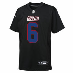 Jaxson Dart New York Giants Youth Fashion Game Jersey - Carbon Black