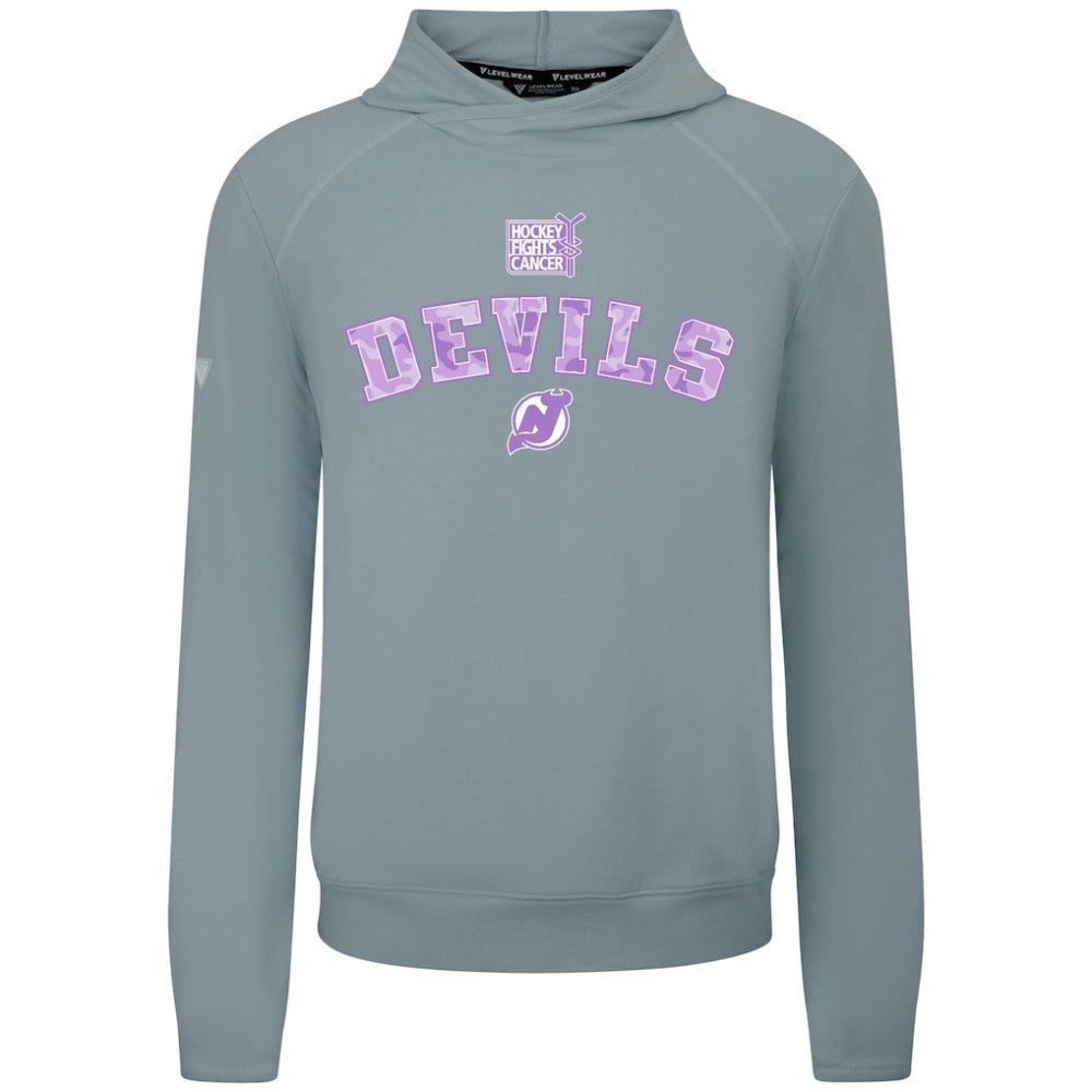 New Jersey Devils Levelwear Hockey Fights Cancer Mandate Tri-Blend Hoodie Gray