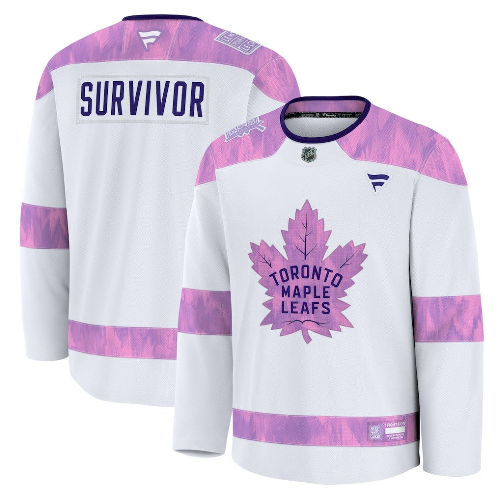 Toronto Maple Leafs Fanatics Hockey Fights Cancer Survivor Practice Jersey White