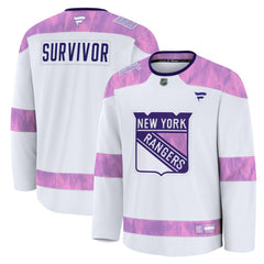 New York Rangers Fanatics Hockey Fights Cancer Survivor Practice Jersey White