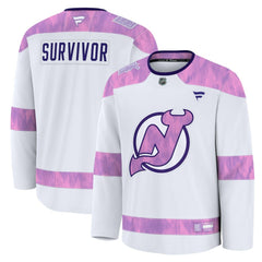 New Jersey Devils Fanatics Hockey Fights Cancer Survivor Practice Jersey White