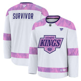 Los Angeles Kings Fanatics Hockey Fights Cancer Survivor Practice Jersey White