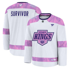 Los Angeles Kings Fanatics Hockey Fights Cancer Survivor Practice Jersey White